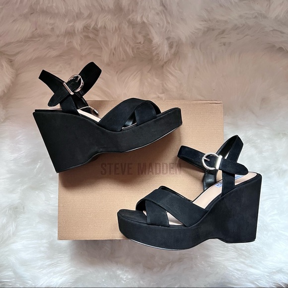 Steve Madden | Shoes | New Rare Steve Madden Zelina Suede Leather Platform  Wedges | Poshmark